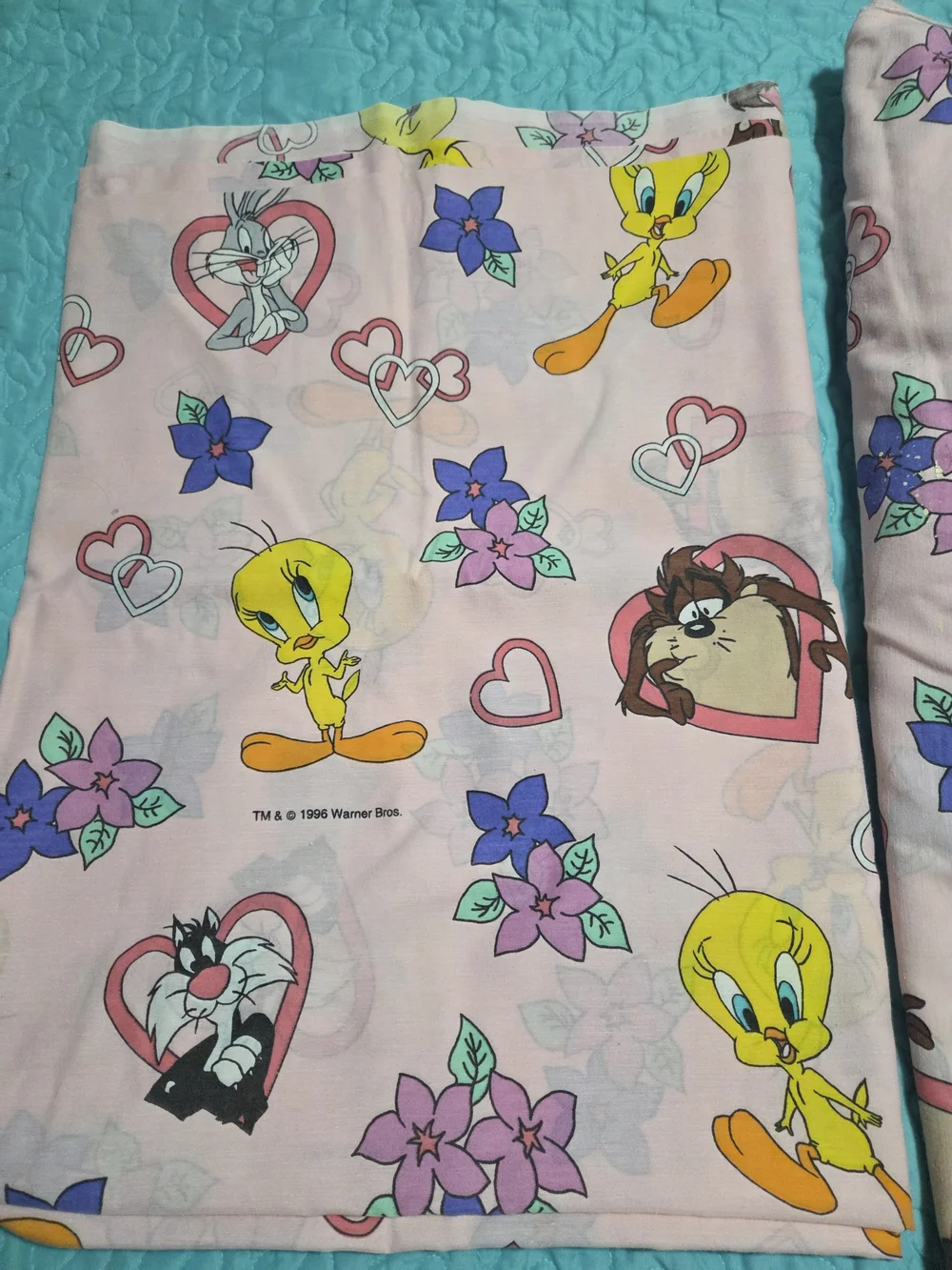 Vintage Tweety Cartoon Pink Bed Sheet Set - Looney Tunes Style